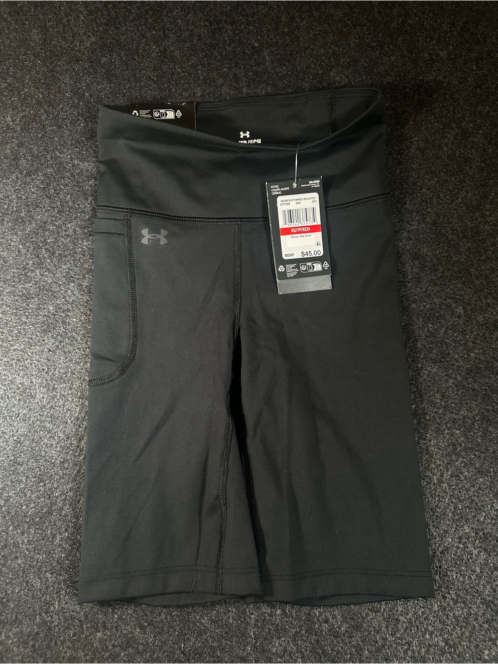 Under Armour Women's Motion High Rise Bike Shorts Black Size XS